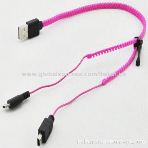 4-in-1 Zipper USB Cable for Apple or Samsung